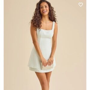 NWT Altar’d State Textured Sage Green Mini Dress XS Tweed Style Feminine